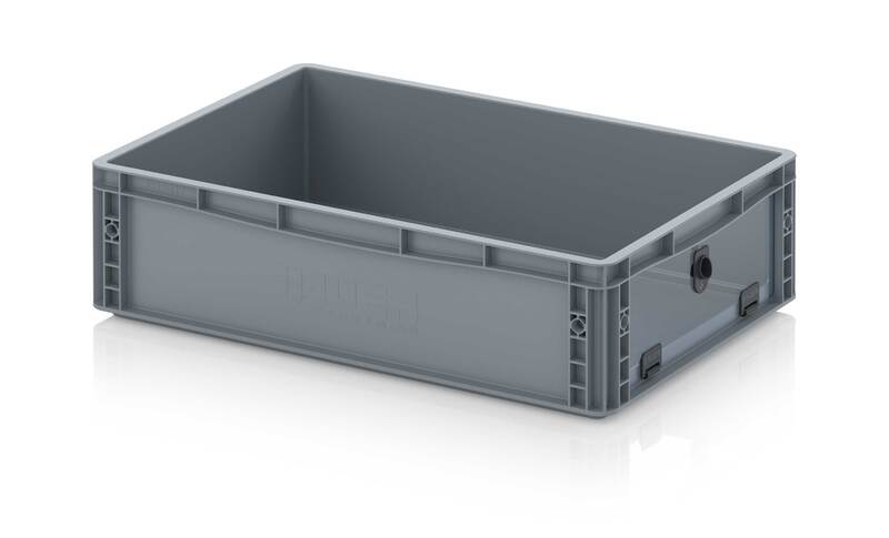 AUER Packaging Skladové otevřené přepravky V euroformátu s průhlednou deskou z akrylového skla EG SKS 64/17 HG